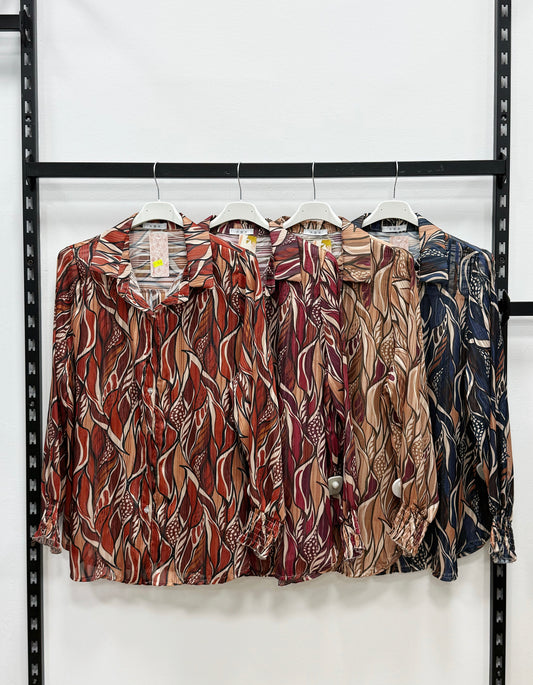 CAMICIA A FANTASIA IN LUREX TAGLIA CURVA