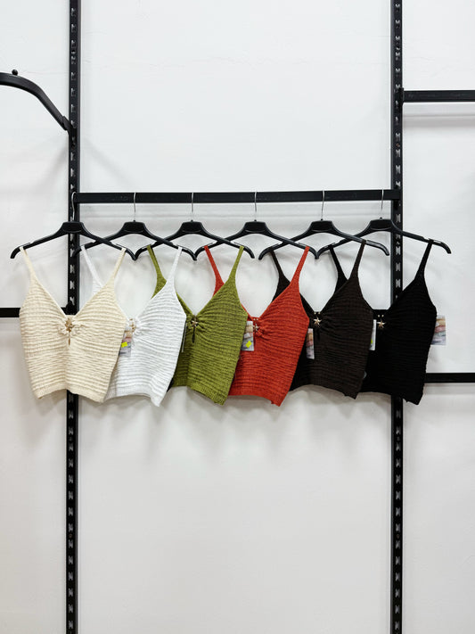 TOP 100% DI COTONE CON DETTAGLIO DORATO A FORMA DI STELLA MARINA