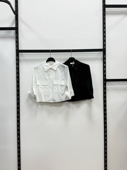 CAMICIA DI COTONE CORTA CON TASCHE