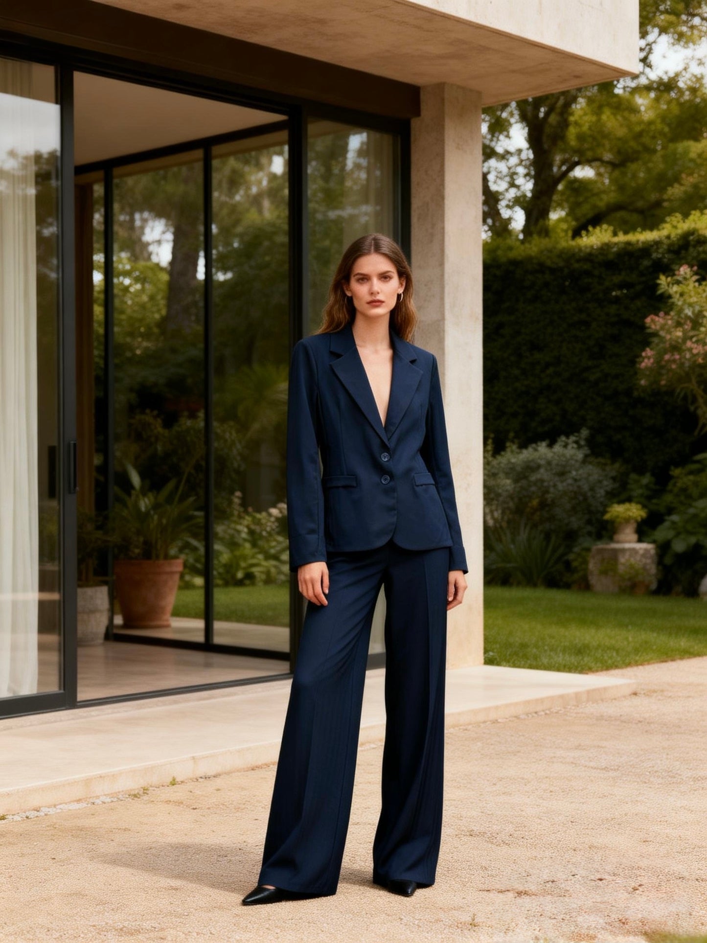 PANTALONE A GAMBE LARGHE E DRITTA CON CINTURA