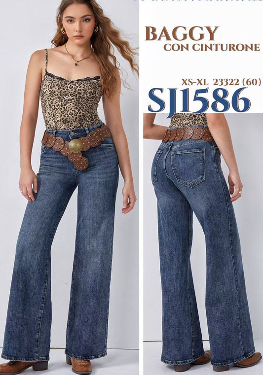 JEANS BAGGY CON CINTURA