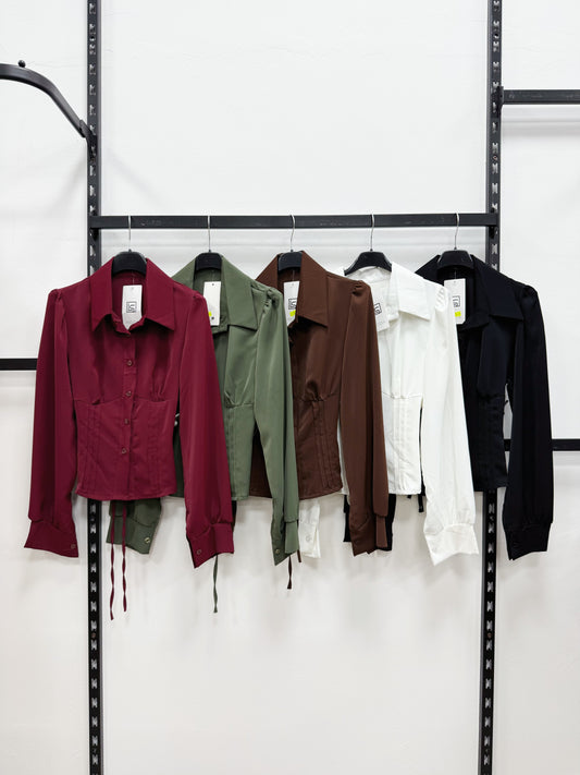 CAMICIA A MANICHE LUNGHE CON LACCI REGOLABILE