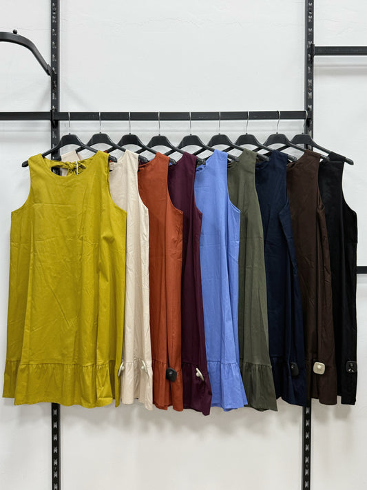 VESTITO CORTO SMANICATO CON VOLANT