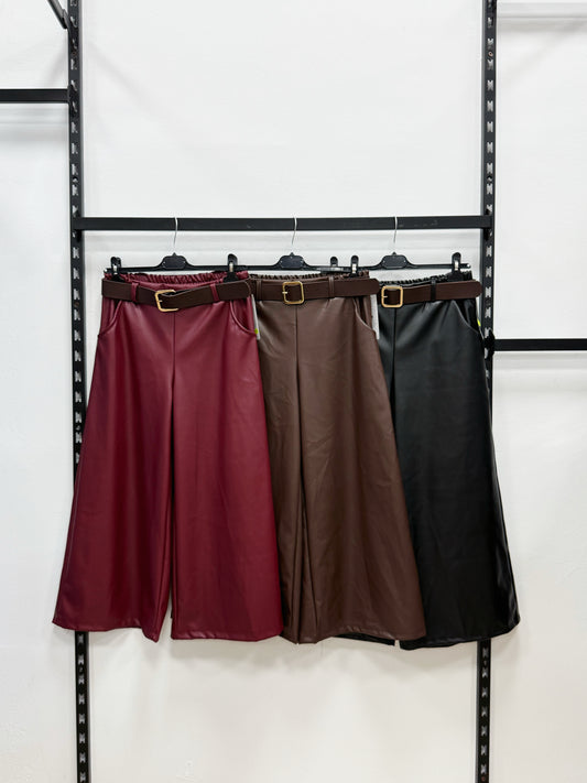 PANTALONE A PALAZZO IN ECCOPELLE