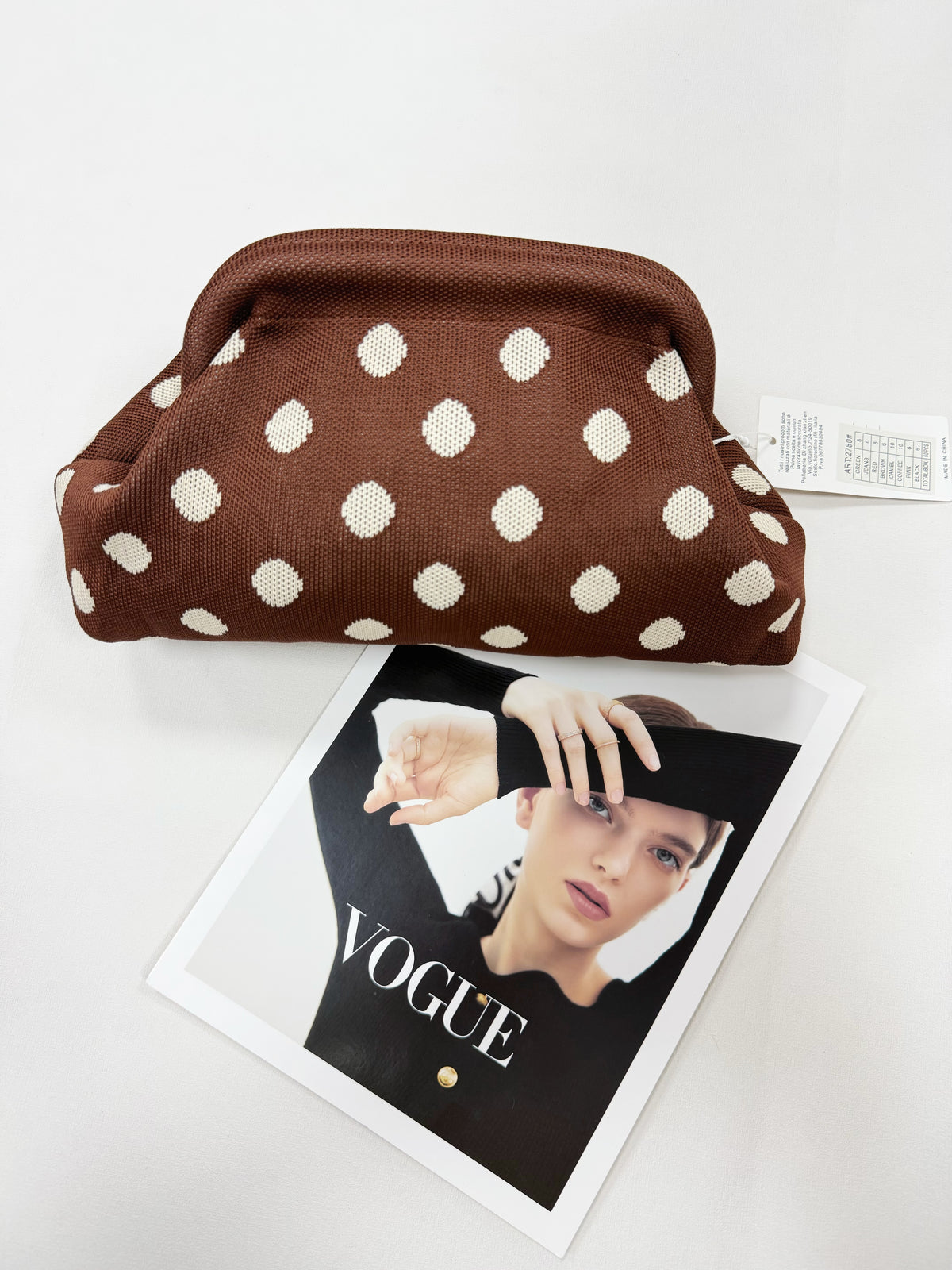 BORSA DI TESSUTO A POIS