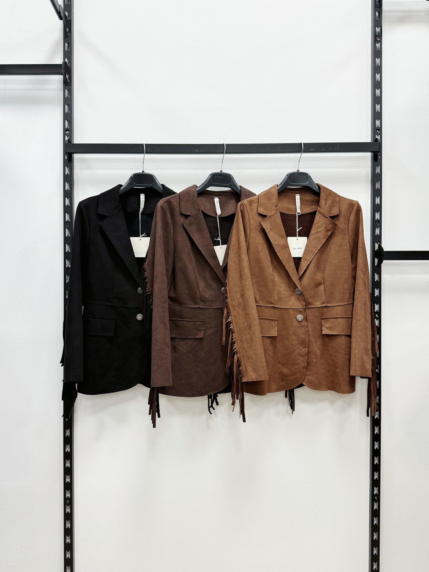 GIACCA IN CAMOSCIO CON FRANGE