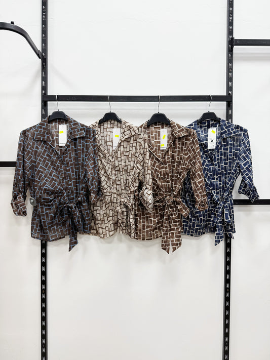 CAMICIA TENCEL A STAMPA GIRAFFA