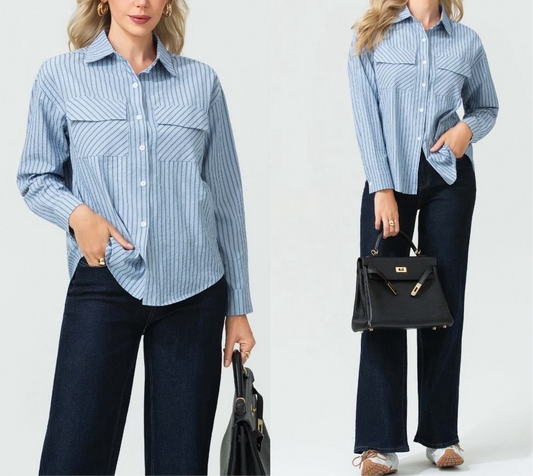 CAMICIA A RIGHE OVERSIZE