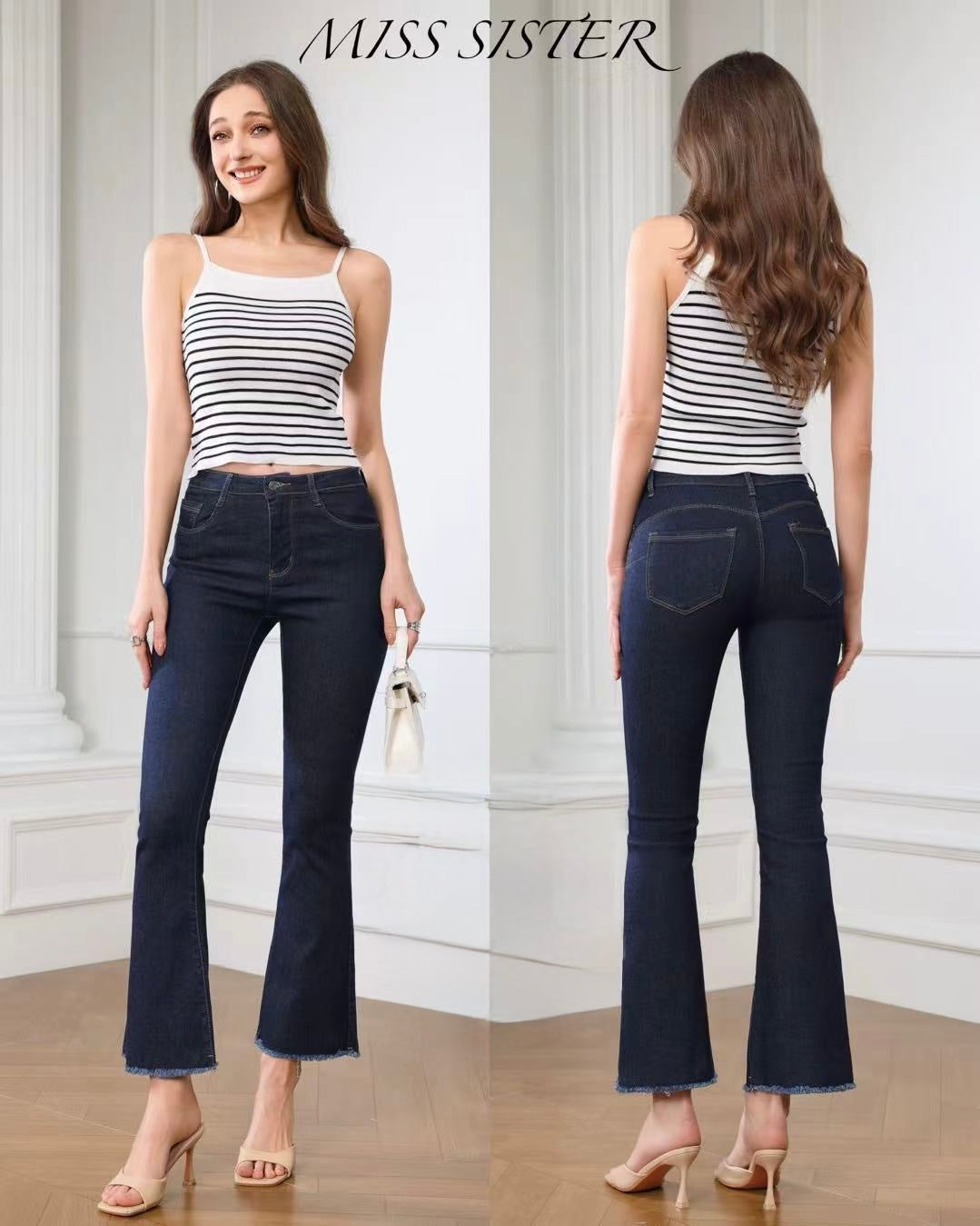 JEANS A ZAMPETTA CON SFRANGIATA SENZA LAVAGGIO TAGLIA CURVY