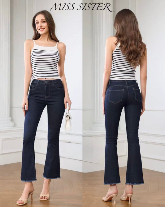 JEANS A ZAMPETTA CON SFRANGIATA SENZA LAVAGGIO TAGLIA CURVY