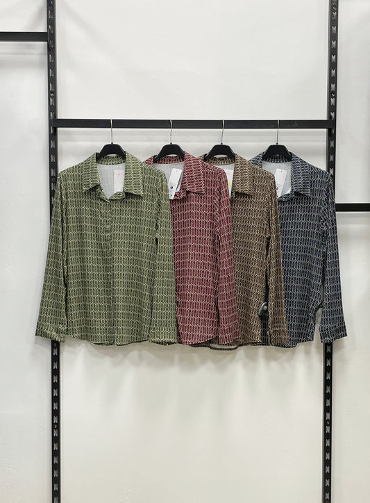CAMICIA A MANICHE LUNGHE A FANTASIA