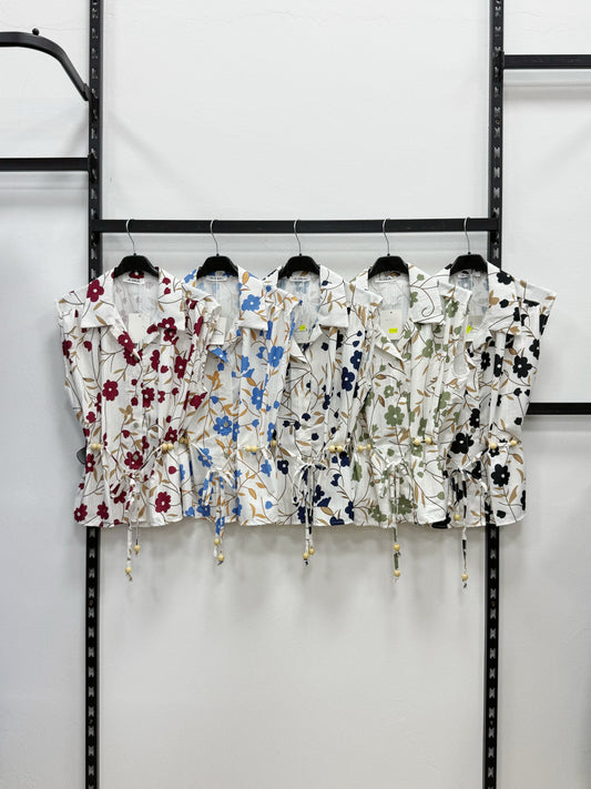 CAMICIA SMANICATE A FANTASIA CON CINTURA