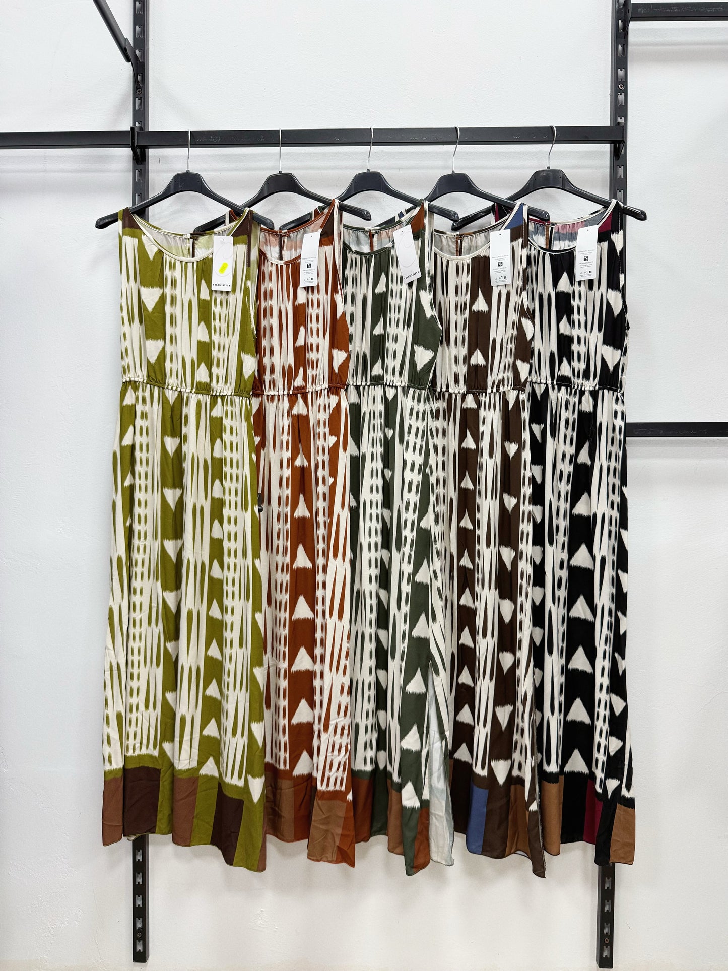 VESTITO LUNGO 100% DI COTONE A FANTASIA