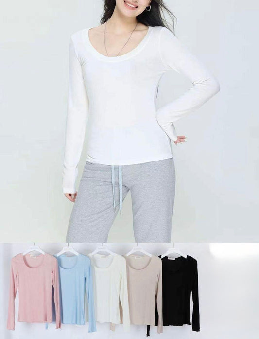 MAGLIETTA A GIROCOLLO A MANICHE LUNGHE DI COTONE