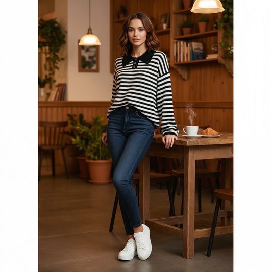 MAGLIERIA A POLO A RIGHE