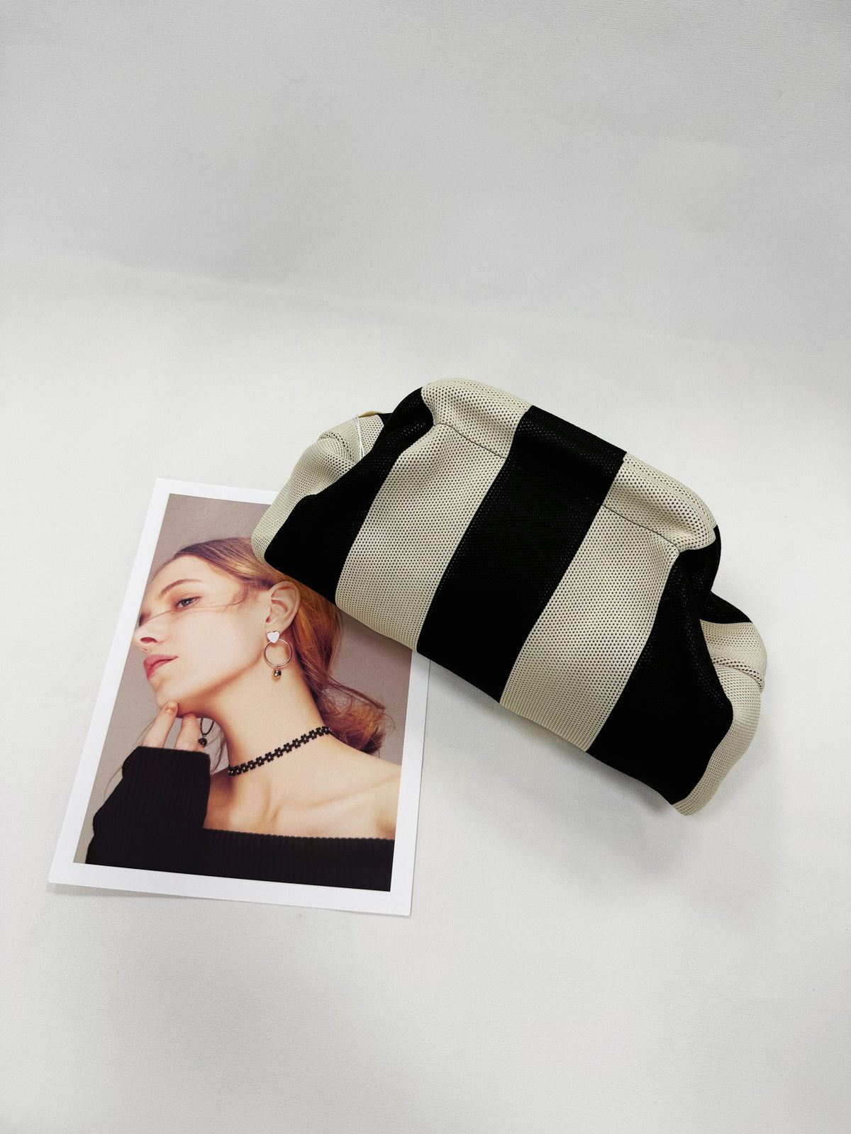 BORSA DI TESSUTO A RIGHE