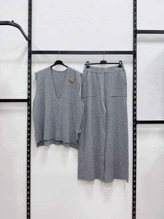 COMPLETO GILET E PANTALONE A PALAZZO TAGLIA CURVY
