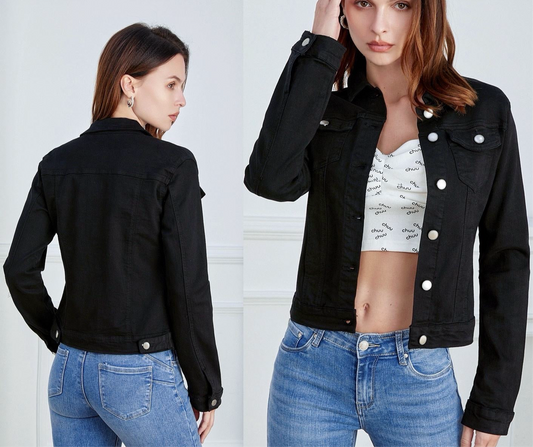 GIUBBOTTO DI JEANS NERO