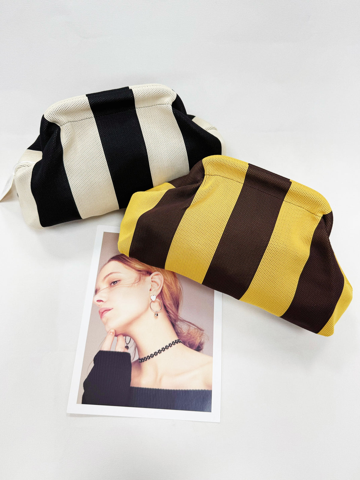 BORSA DI TESSUTO A RIGHE