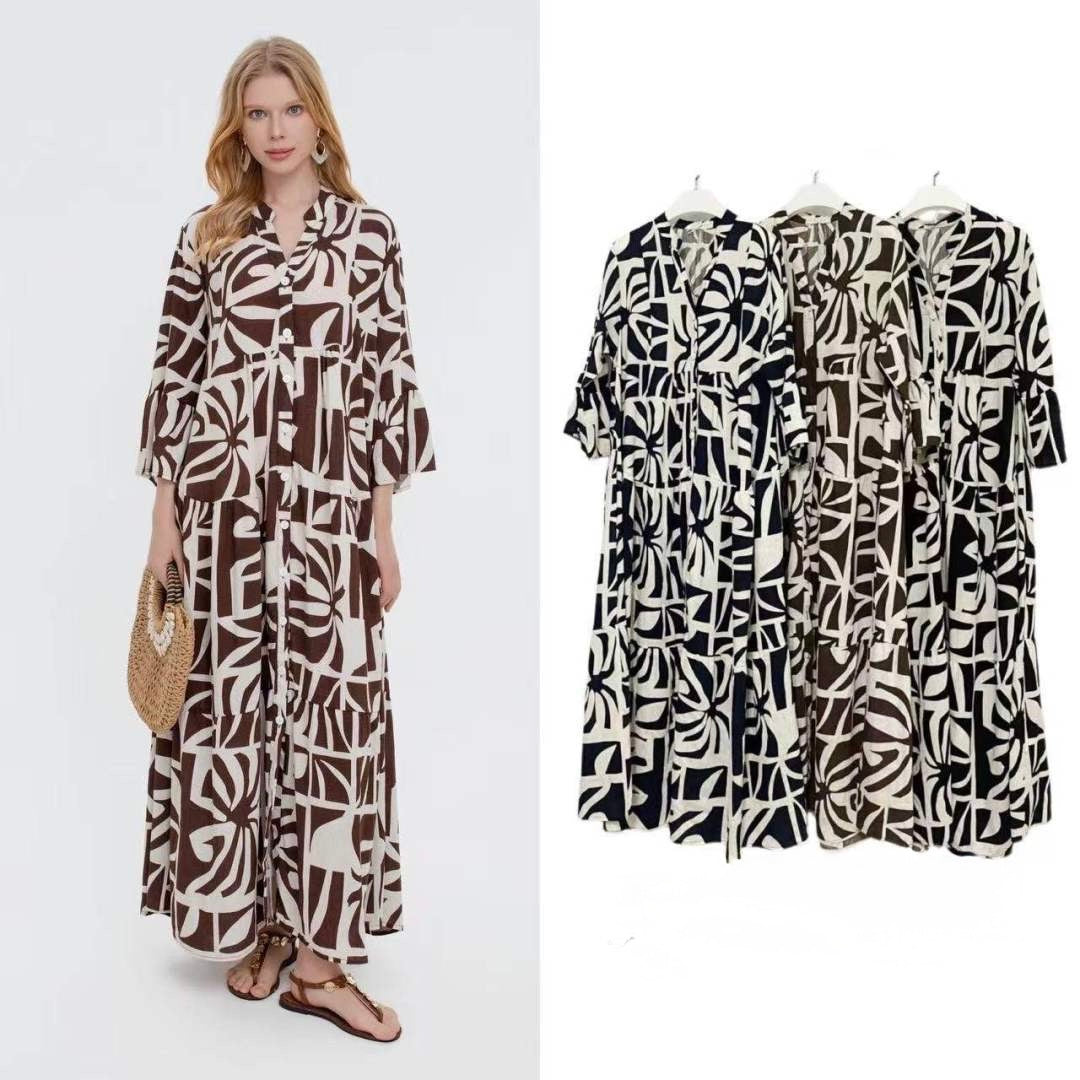 VESTITO LUNGO A FANTASIA TAGLIA CURVY