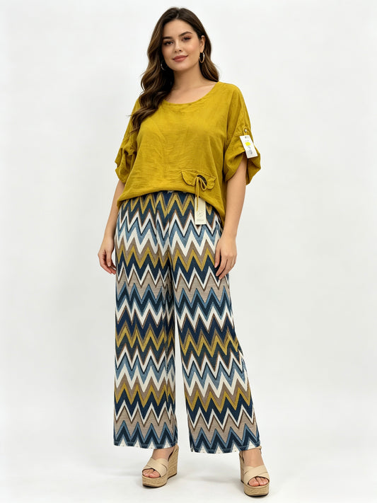 PANTALOYA PALAZZO A FANTASIA TAGLIA CURVY