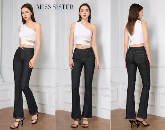 JEANS A ZAMPA COLORE NON LAVAGGIO NERO