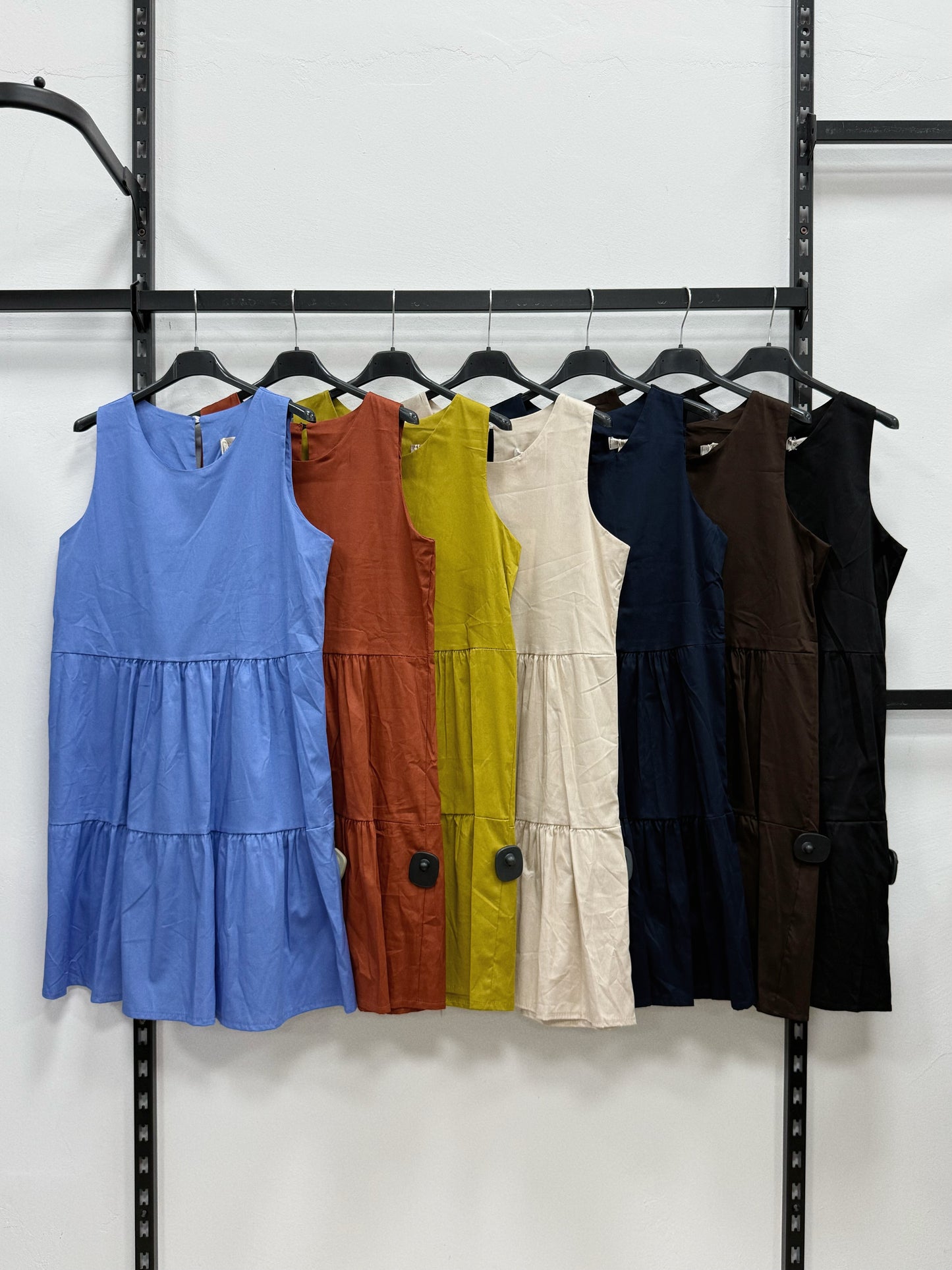 VESTITO CORTO 100% DI COTONE A BALZE