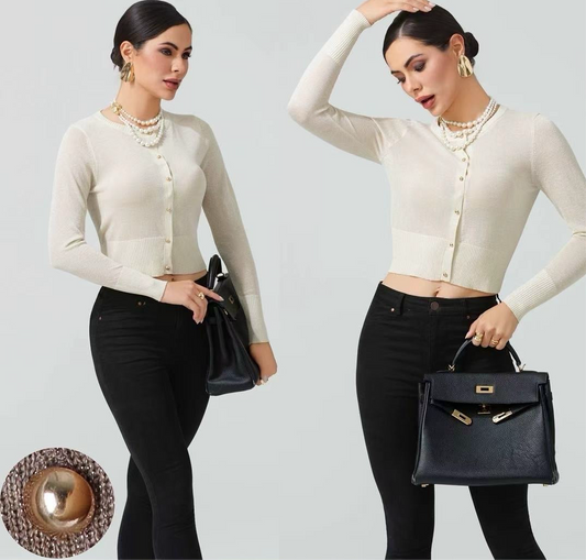 CARDIGAN CORTA CON LUREX