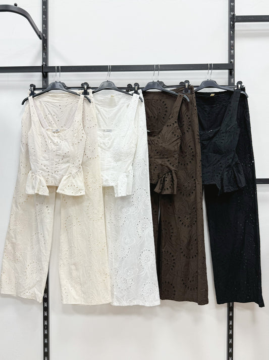 COMPLETO TOP E PANTALONE A PALAZZO DI PIZZO SANGALLO