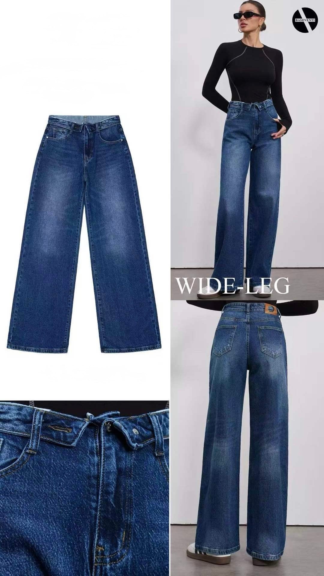 JEANS WIDE LEG CON VITA SVOLTATO