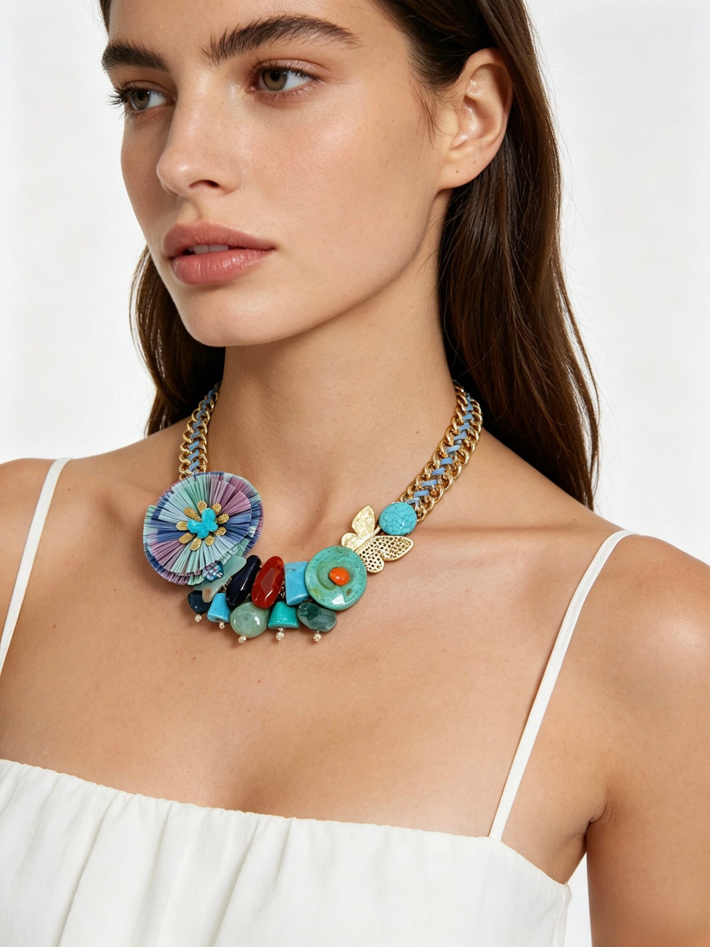 COLLANA A CATENA CON FIORE