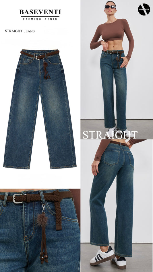 JEANS WIDE LEG CON CINTURA SCAMOSCIATA