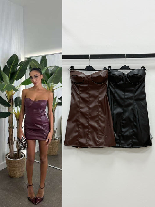 VESTITO A FASCIA DI ECCOPELLE