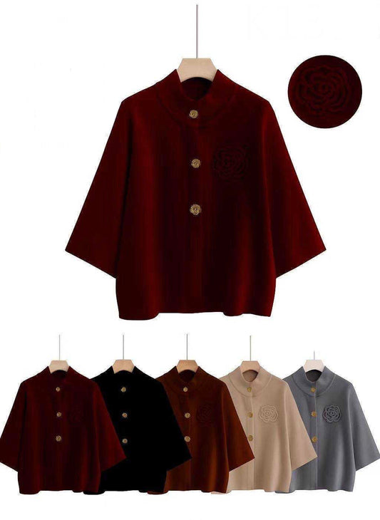 CARDIGAN CON BOTTONI DORATI FORMA ROSA