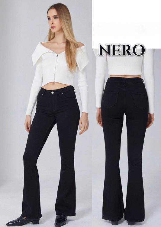 JEANS A ZAMPA NERA