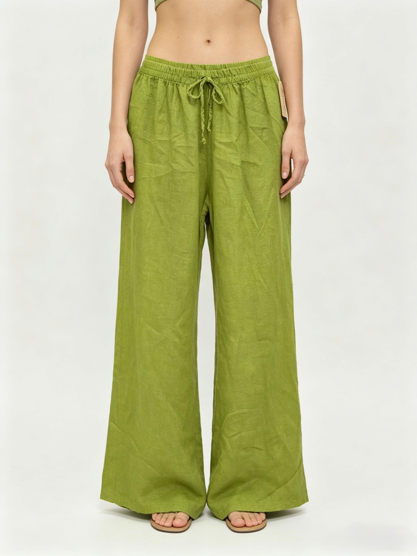 PANTALONE A PALAZZO 100% DI LINO