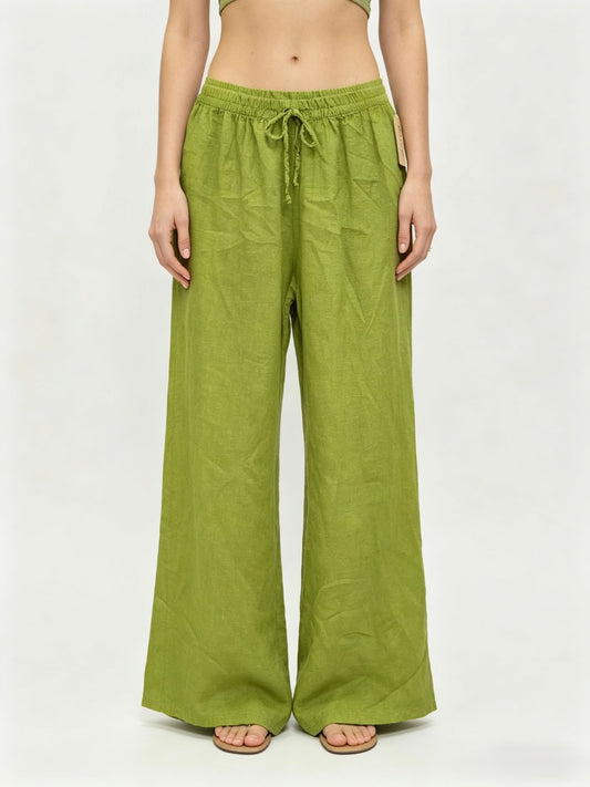 PANTALONE A PALAZZO 100% DI LINO