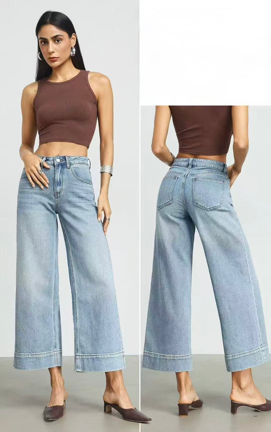 JEANS ALLA CAVIGLIA A PALAZZO LAVAGGIO VINTAGE