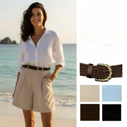 SHORT CON ELSTICO CON CINTURA INTRECCIATO