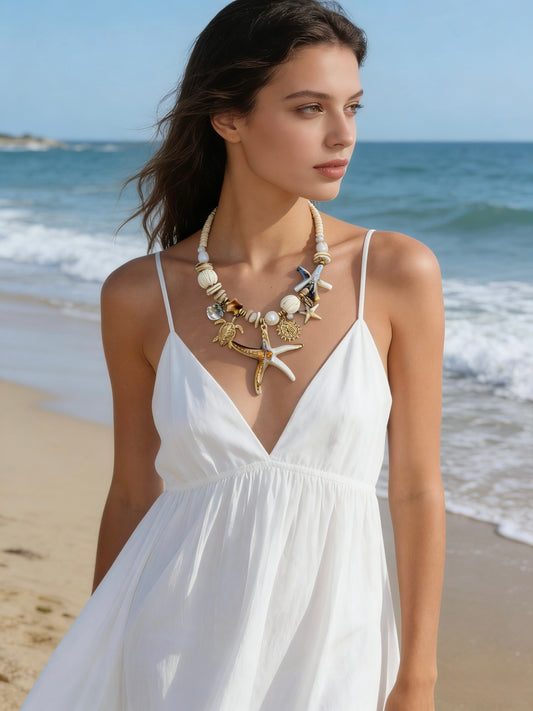 COLLANA A GIROCOLLO CON STELLAMARINA