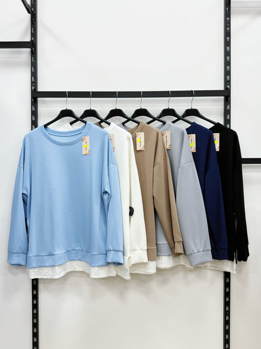 FELPA SOTTO TESSUTO BIANCA TAGLIA CURVA