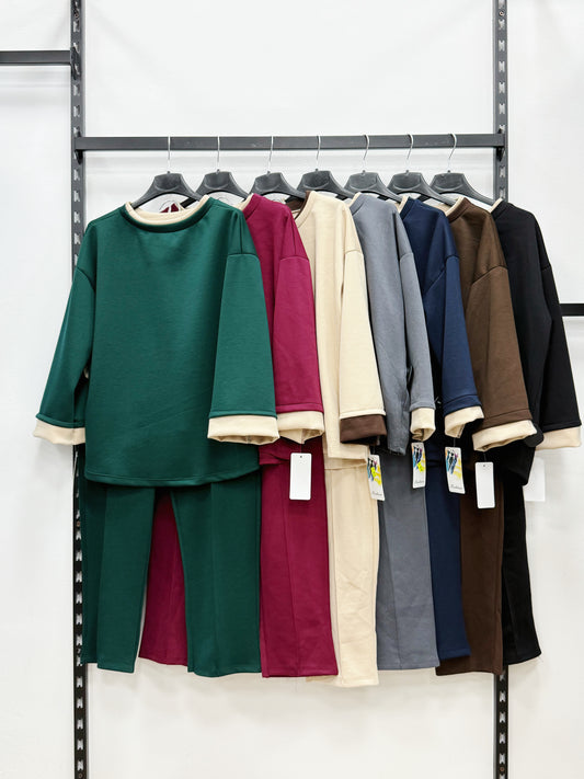 TUTA COMPLETA FELPA A MANICHE 3/4 E PANTALONE