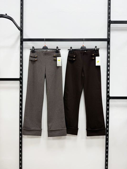 PANTALONE DI PANNO CON SVOLTATO