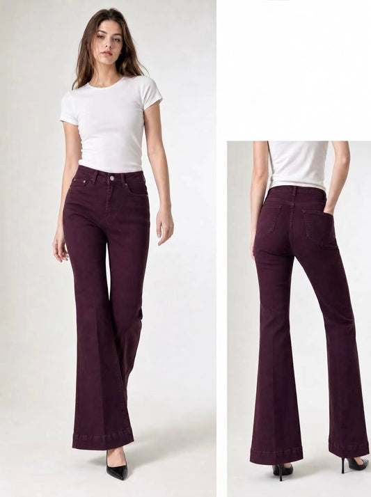 JEANS ZAMPA BORDEAUX TAGLIA CURVY